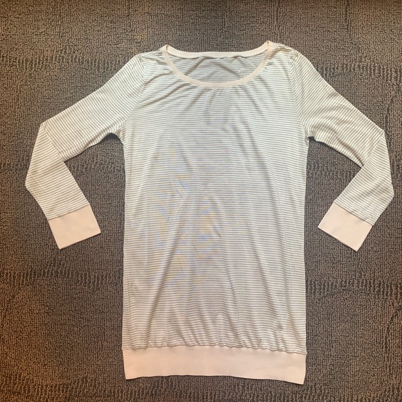 LORO PIANA - Silk Striped long 3/4 sleeve top, XS - Picture 1 of 3
